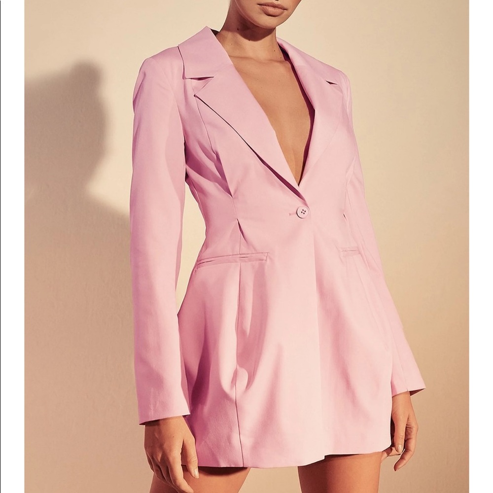 Boohoo Pink Blazer Dress